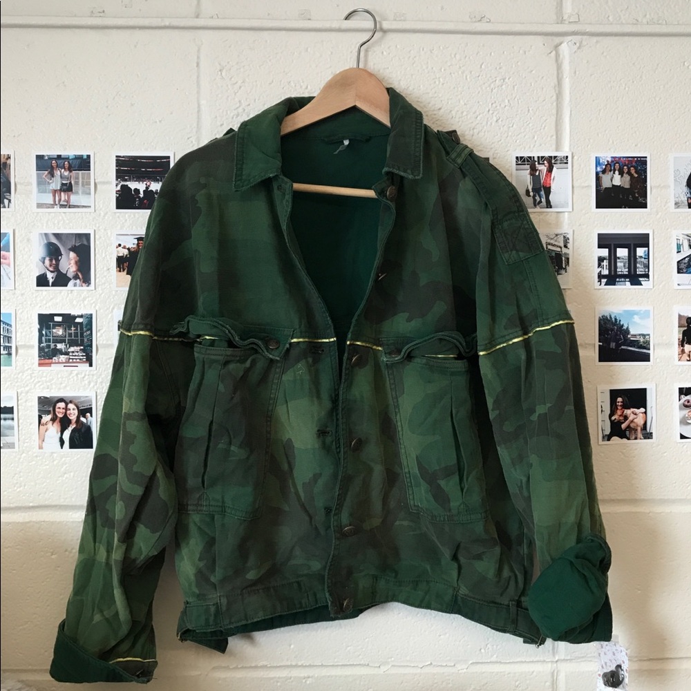 Slouchy Military Jacket Camo XS Free People